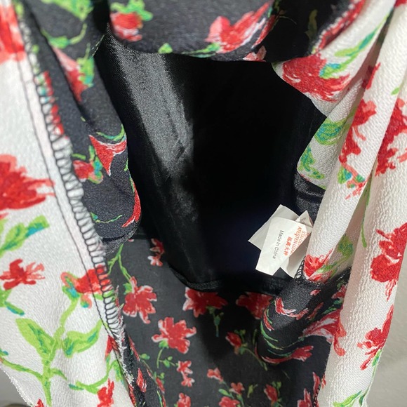 Missguided Floral Midi Dress Black Red Size 8 - Picture 5 of 8